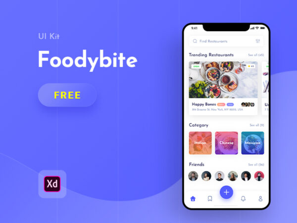 Foodybite-免费美食餐厅主题APP用户界面UI工具包