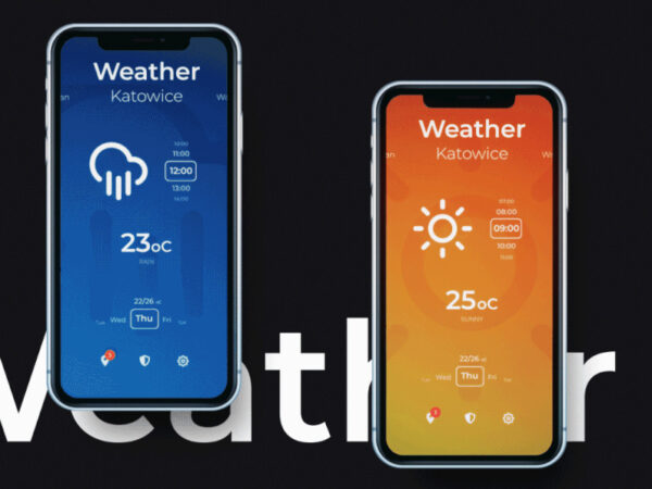 天气App应用程序界面概念设计模板