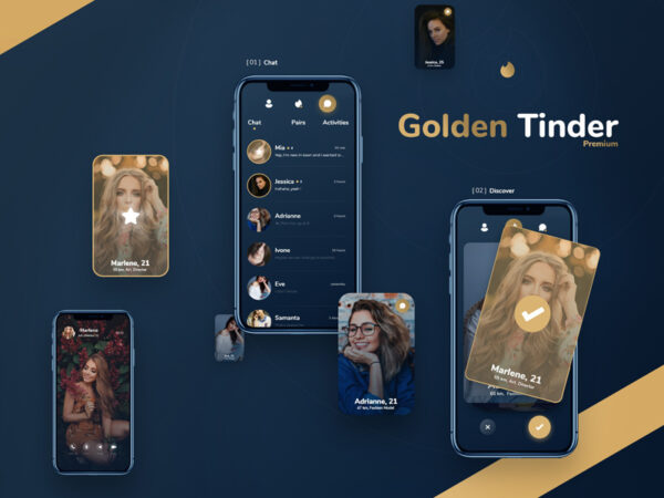 金色约会App应用程序设计模板