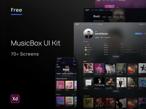 MusicBox免费音乐类应用UI套件