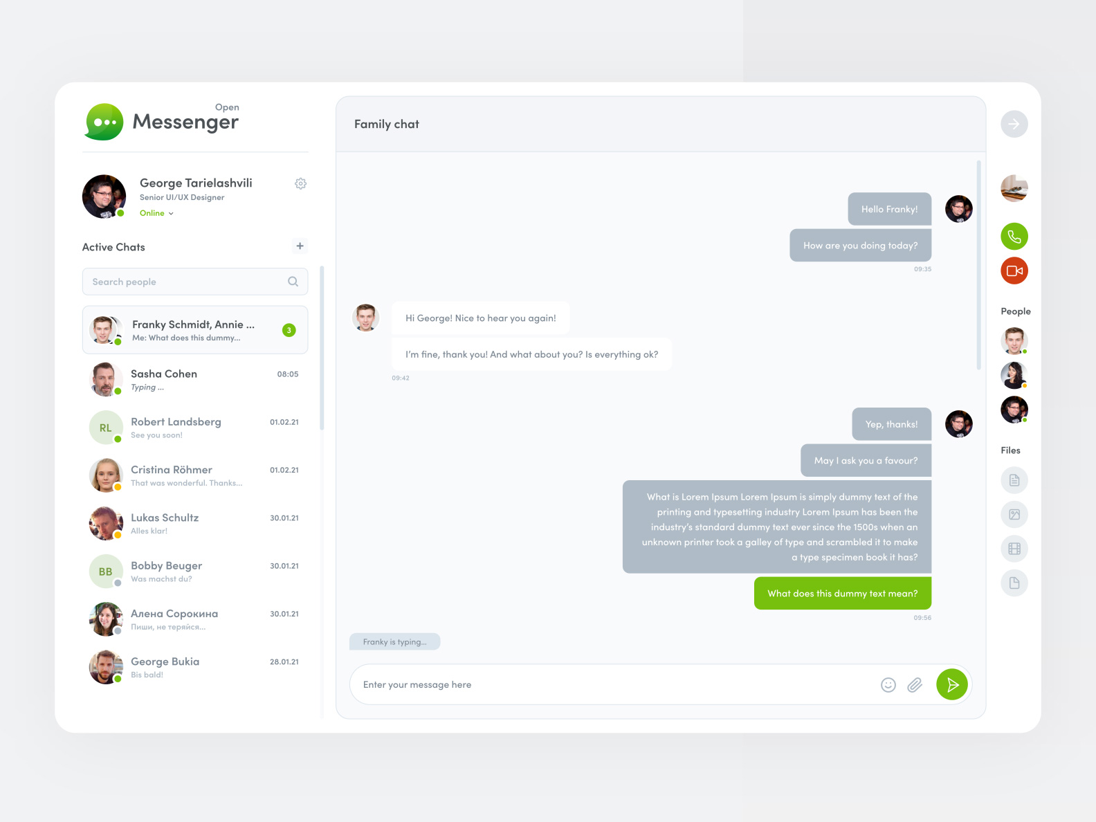 Messenger聊天信息App用户界面概念设计插图