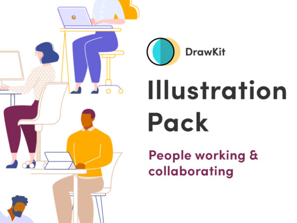 工作&协作主题矢量插画 People Working Collaborating Illustrations
