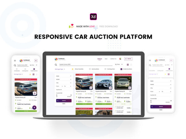 汽车拍卖网站页面设计模板