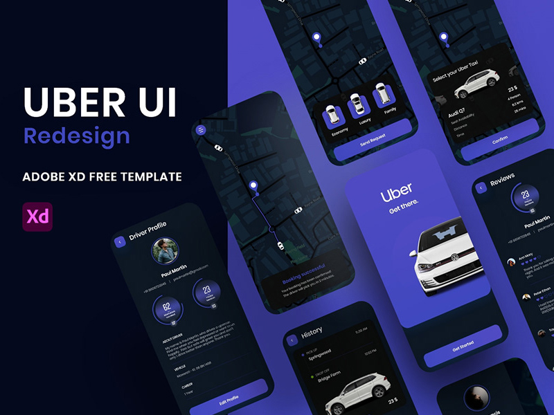 Uber出租车应用程序设计概念套件插图