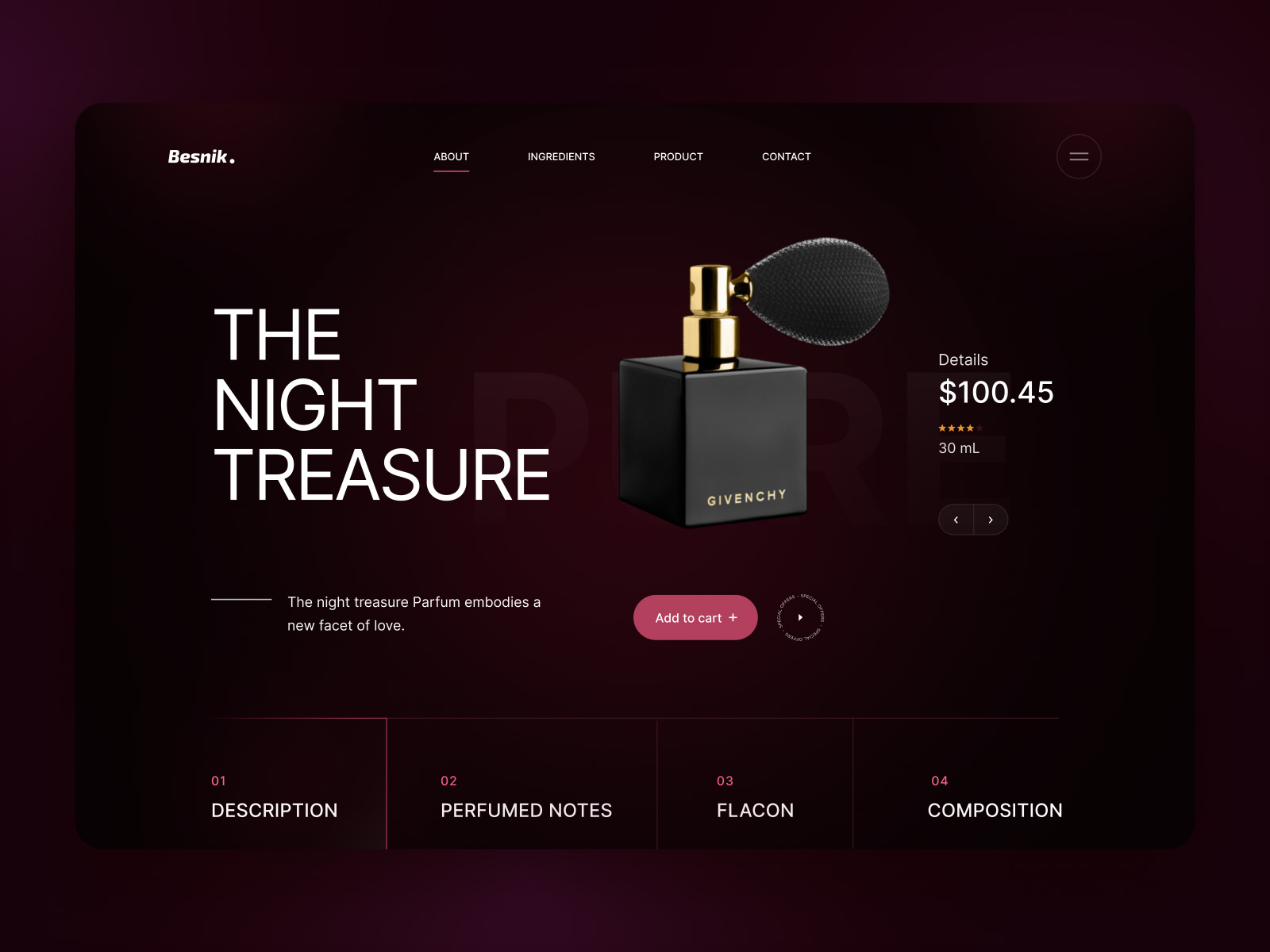 香水化妆品商店网站网页设计模板插图