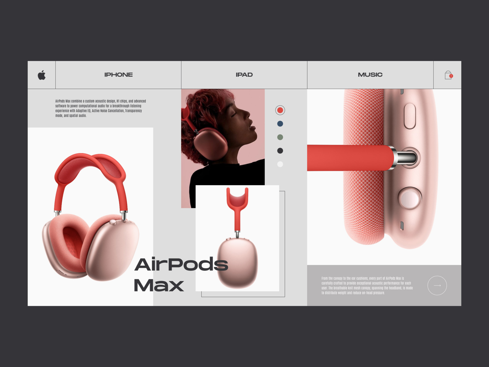 苹果AirPods Max产品卡片概念设计插图