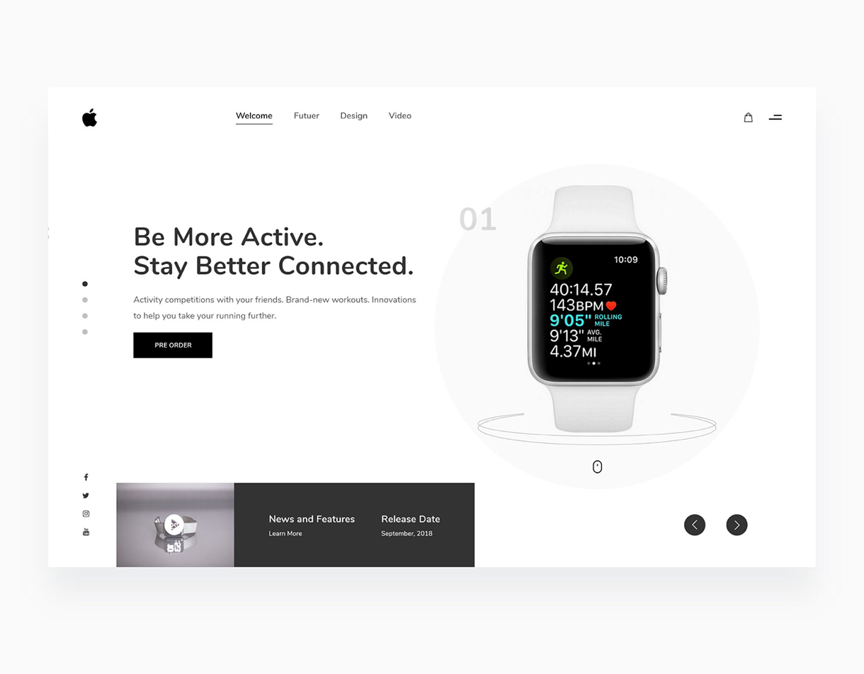 Apple WatchOS 5–极简网站模板插图
