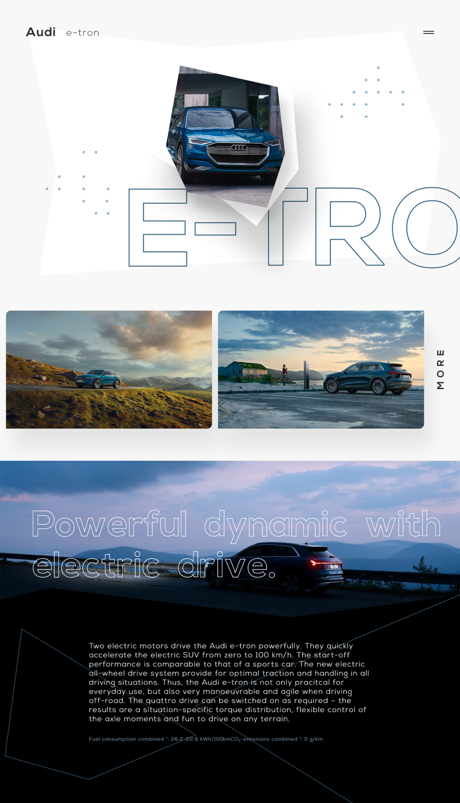 奥迪E-tron汽车网站概念设计插图1
