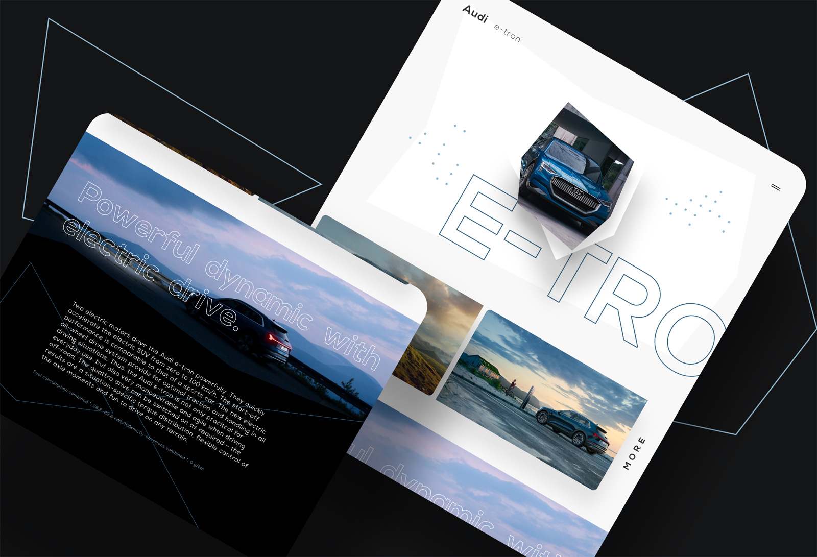 奥迪E-tron汽车网站概念设计插图