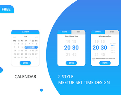 日历和会议设置时间设计免费组件