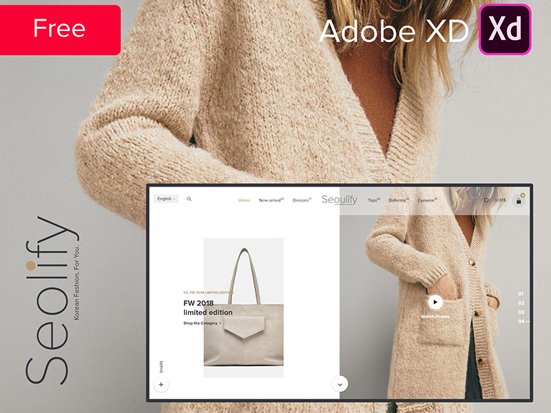 时装店网站设计XD模板插图