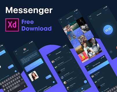 暗黑主题Messenger聊天App模板