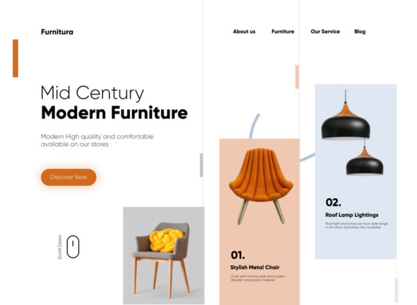 现代家具网站页面设计模板