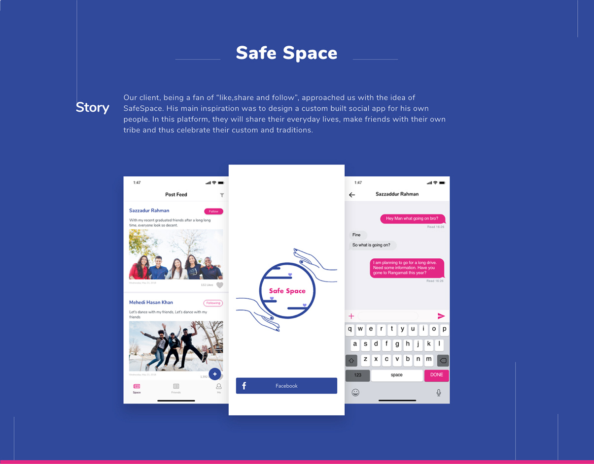 安全空间–社交App应用免费模板插图