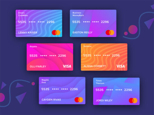 虚拟信用卡和借记卡设计模板